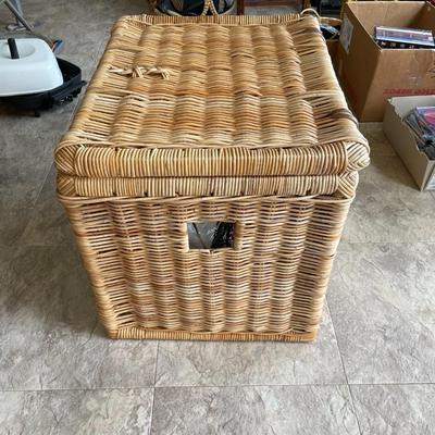 Vintage Wicker Rattan Storage Basket.