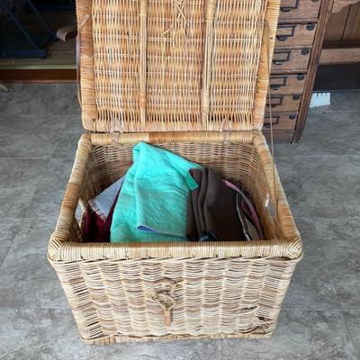 Vintage Wicker Rattan Storage Basket.