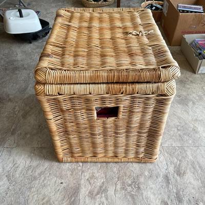 Vintage Wicker Rattan Storage Basket.