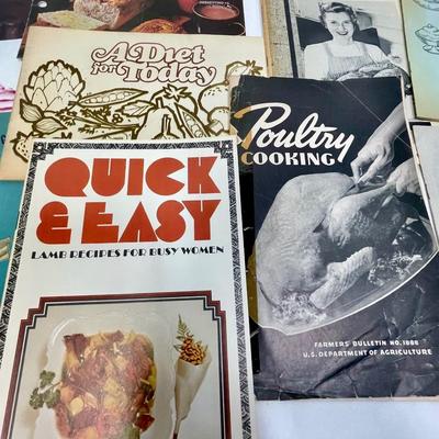 VIntage Recipe Pamplets Booklets for Cooking Baking Roasting, etc