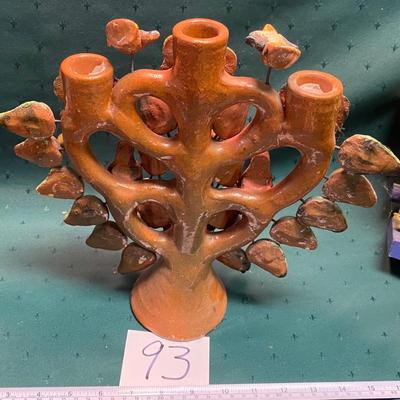Vintage Mexican Folk Art Pottery Tree of Life