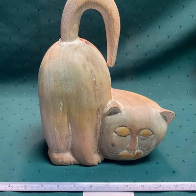 Solid Wood Folk Art Cat