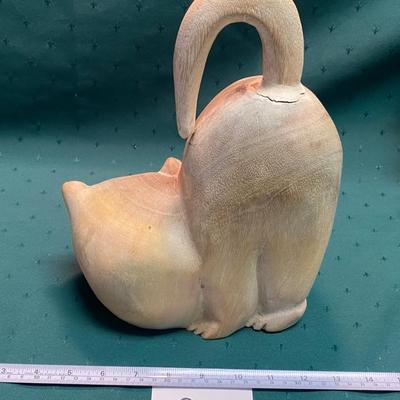 Solid Wood Folk Art Cat