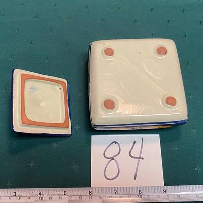 Vintage Painted Mexican Terracotta Box