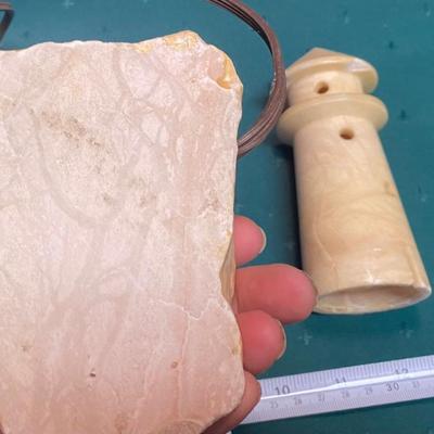 Vintage Alabaster Lighthouse Light