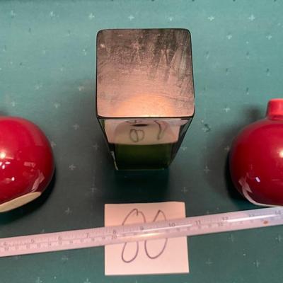 Vintage Green Block Vase and More