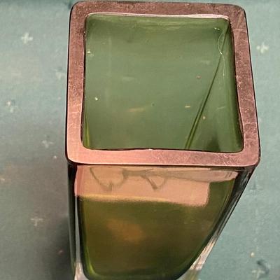 Vintage Green Block Vase and More