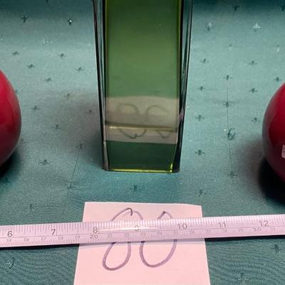 Vintage Green Block Vase and More