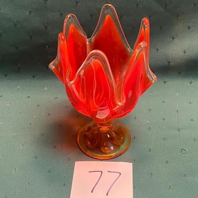 Vintage Viking Epic Swung Glass Handkerchief Vase