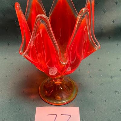 Vintage Viking Epic Swung Glass Handkerchief Vase