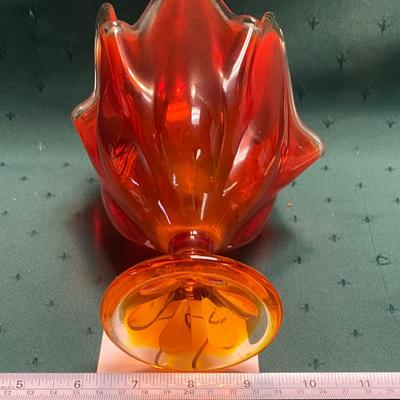 Vintage Viking Epic Swung Glass Handkerchief Vase