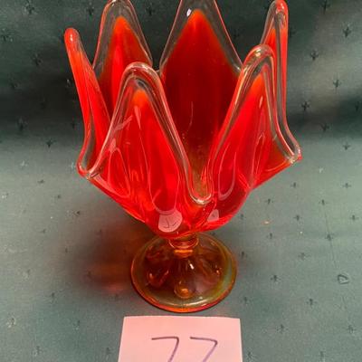Vintage Viking Epic Swung Glass Handkerchief Vase