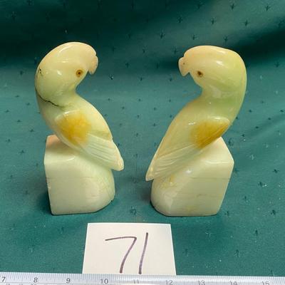 Vintage Alabaster Parrot Bookends