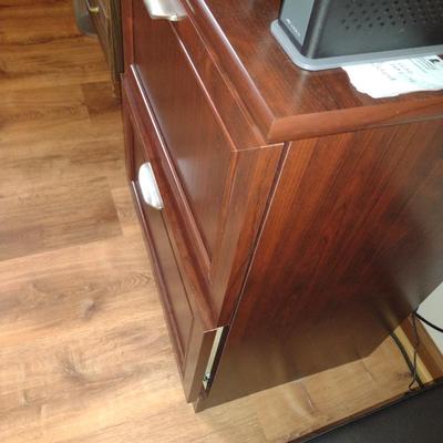 Wood Finish Two Drawer Filing Cabinet