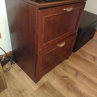 Wood Finish Two Drawer Filing Cabinet