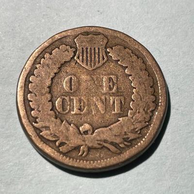 1862 CIRCULATED CONDITION INDIAN HEAD CENT AS PICTURED. (COIN #1).