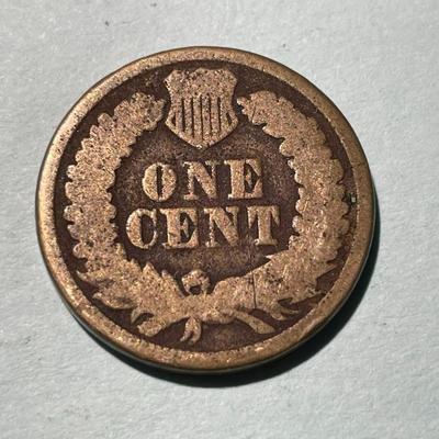 1860 ROUND BUST VARIETY CIRCULATED CONDITION INDIAN HEAD CENT AS PICTURED. (COIN #2).