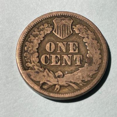 1863 CIRCULATED CONDITION INDIAN HEAD CENT AS PICTURED. (COIN #4).