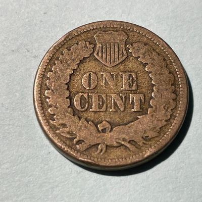 1863 CIRCULATED CONDITION INDIAN HEAD CENT AS PICTURED. (COIN #5).