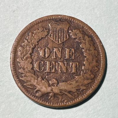 1874 CIRCULATED CONDITION INDIAN HEAD CENT AS PICTURED. (COIN #6).