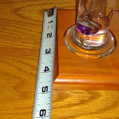 Table Top Galileo Thermometer, Hygrometer and Glass Fluid Barometer