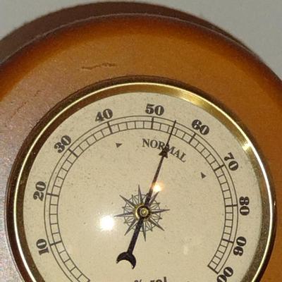 Table Top Galileo Thermometer, Hygrometer and Glass Fluid Barometer