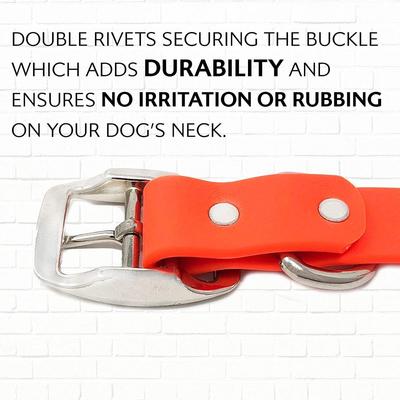 OB Safety Orange Waterproof Dog Collar