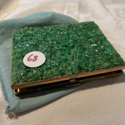 Vintage Marhill Jade Bead Cigarette Case