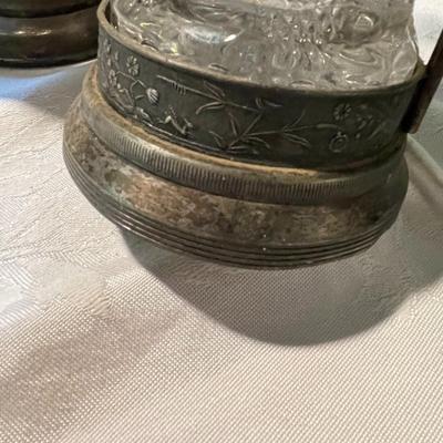 Antique Silver Plate Pickle Castor and Condiments Tray