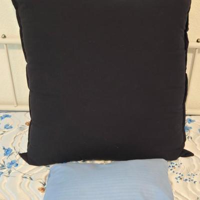 Large Navy Blue Pillow and Small Light Blue Decorative Piilows
