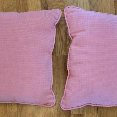 (2) Bubble Gum Pink Decorative Pillows