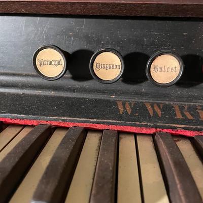 GORGEOUS Antique W.W. Kimball Reed Pump Pedal Organ