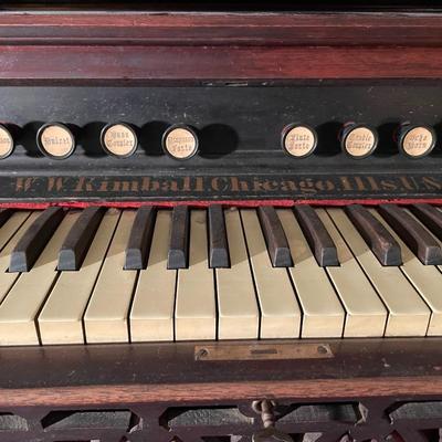 GORGEOUS Antique W.W. Kimball Reed Pump Pedal Organ