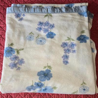 Blue & White Floral Blanket