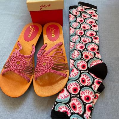 Eyeball socks and Glacee sandals