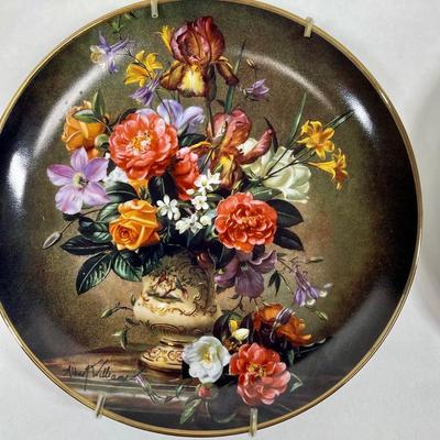 Decorative Collector Plate Set of 8 - Majestic Bouquet Franklin Mint Heirloom