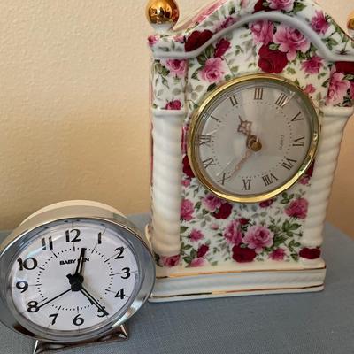 Floral and white clock