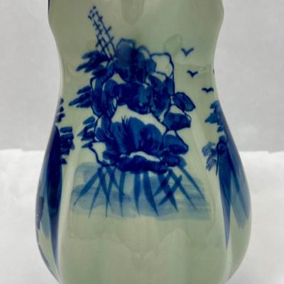 Blue Willow Hand-painted Ceramic Pitcher 9