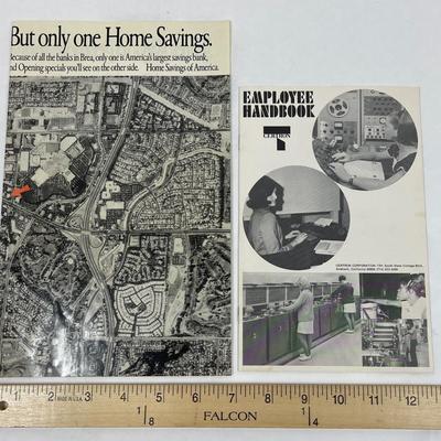 Lot of 2 Vintage pamplets Home Savings & Employee Handbook black and white
