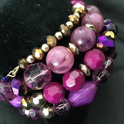 Multi Purple Beaded Bracelet