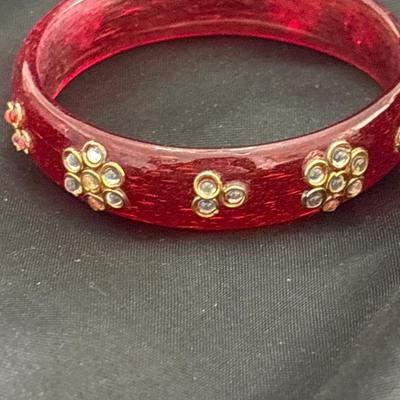 Red colored glass bangle