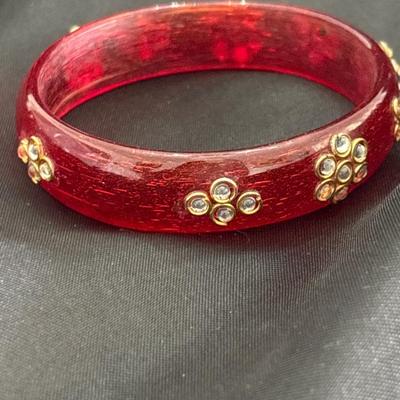 Red colored glass bangle