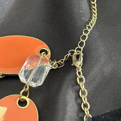 Shadow dancer orange fashion statement necklace