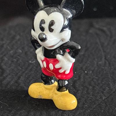 Vintage Disney Mickey Mouse Mini Figurine - Ceramic Statue Display Piece - Rare Vintage Old School Disney