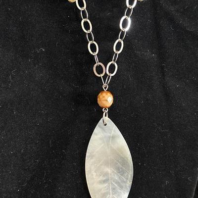 Rachel silver toned leaf necklace