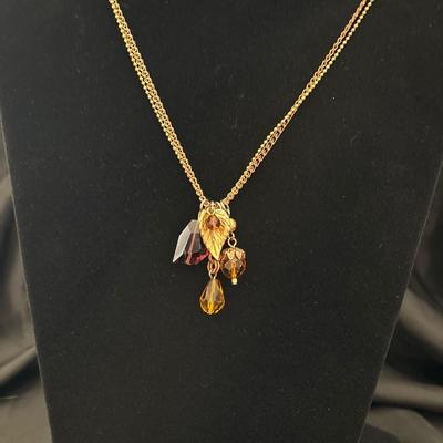 Colton gemstone cascade necklace with leaf