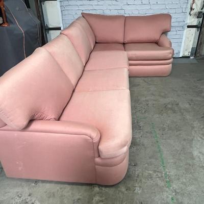 Gorgeous Pink Sectional Couch! Made by Ritzman Custom Upholstery 81x38x33 and 68x38x33