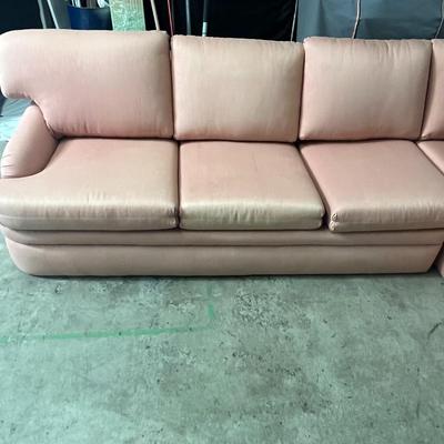 Gorgeous Pink Sectional Couch! Made by Ritzman Custom Upholstery 81x38x33 and 68x38x33
