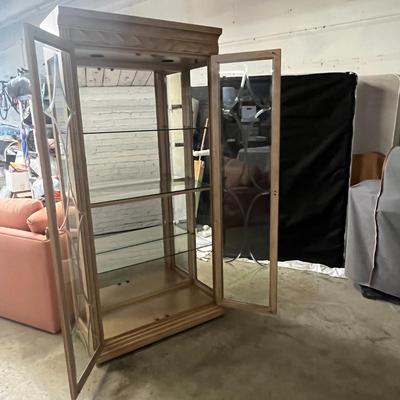 Beautiful Wood/Glass Cabinet with etched glass doors- 40.5x16x82 - Bernhardt Furniture Company