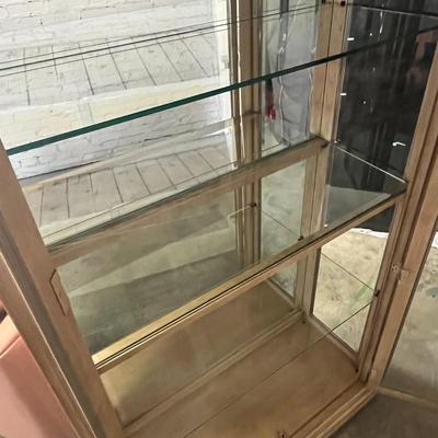 Beautiful Wood/Glass Cabinet with etched glass doors- 40.5x16x82 - Bernhardt Furniture Company